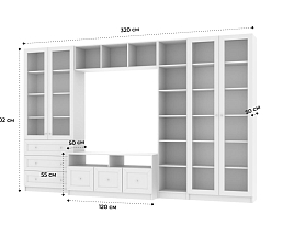 Изображение товара Билли 360 white ИКЕА (IKEA) с тумбой под телевизор на сайте bintaga.ru